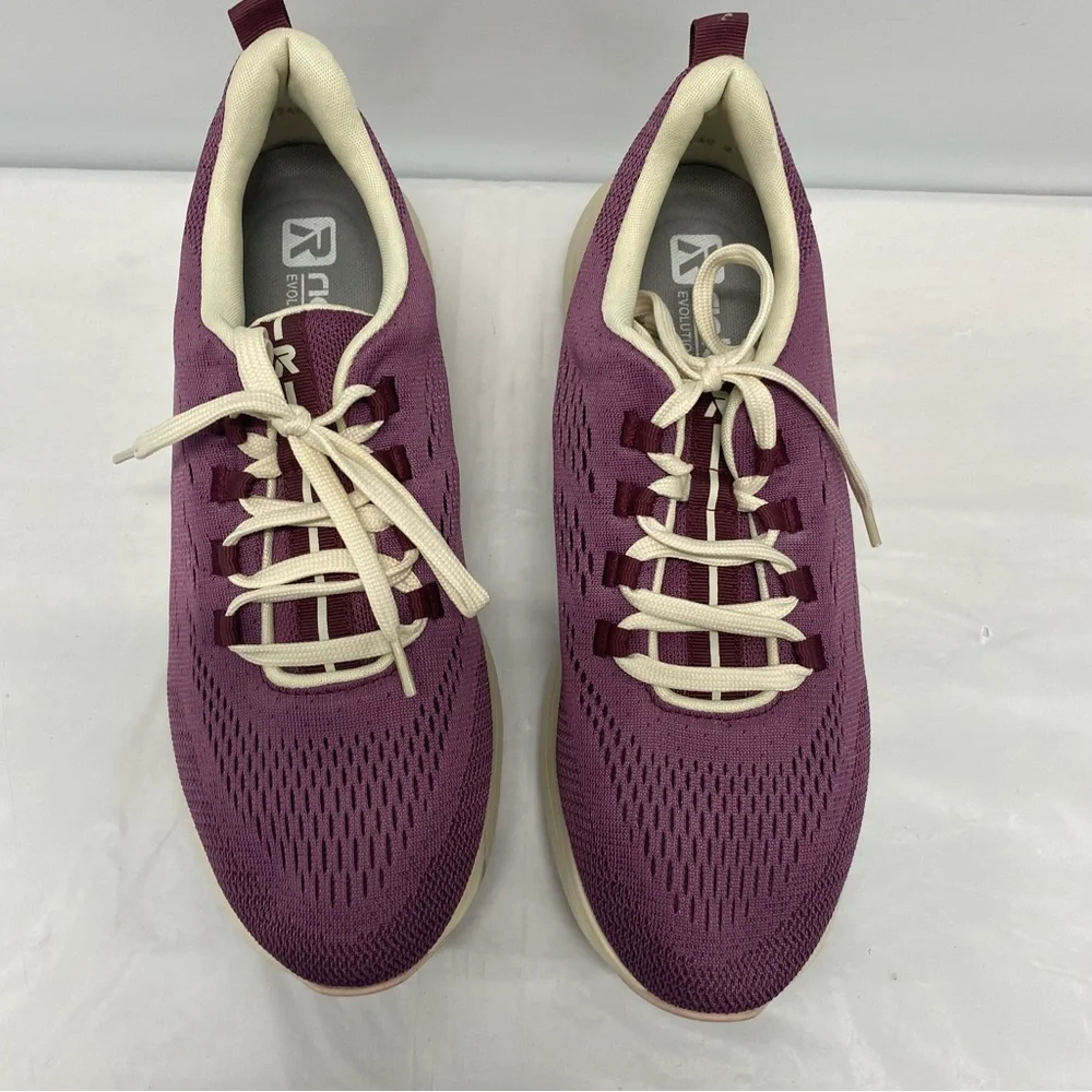Rieker Evolution Soft Women's 40 Lightweight Knit Walking Sneakers - Plum/Cream